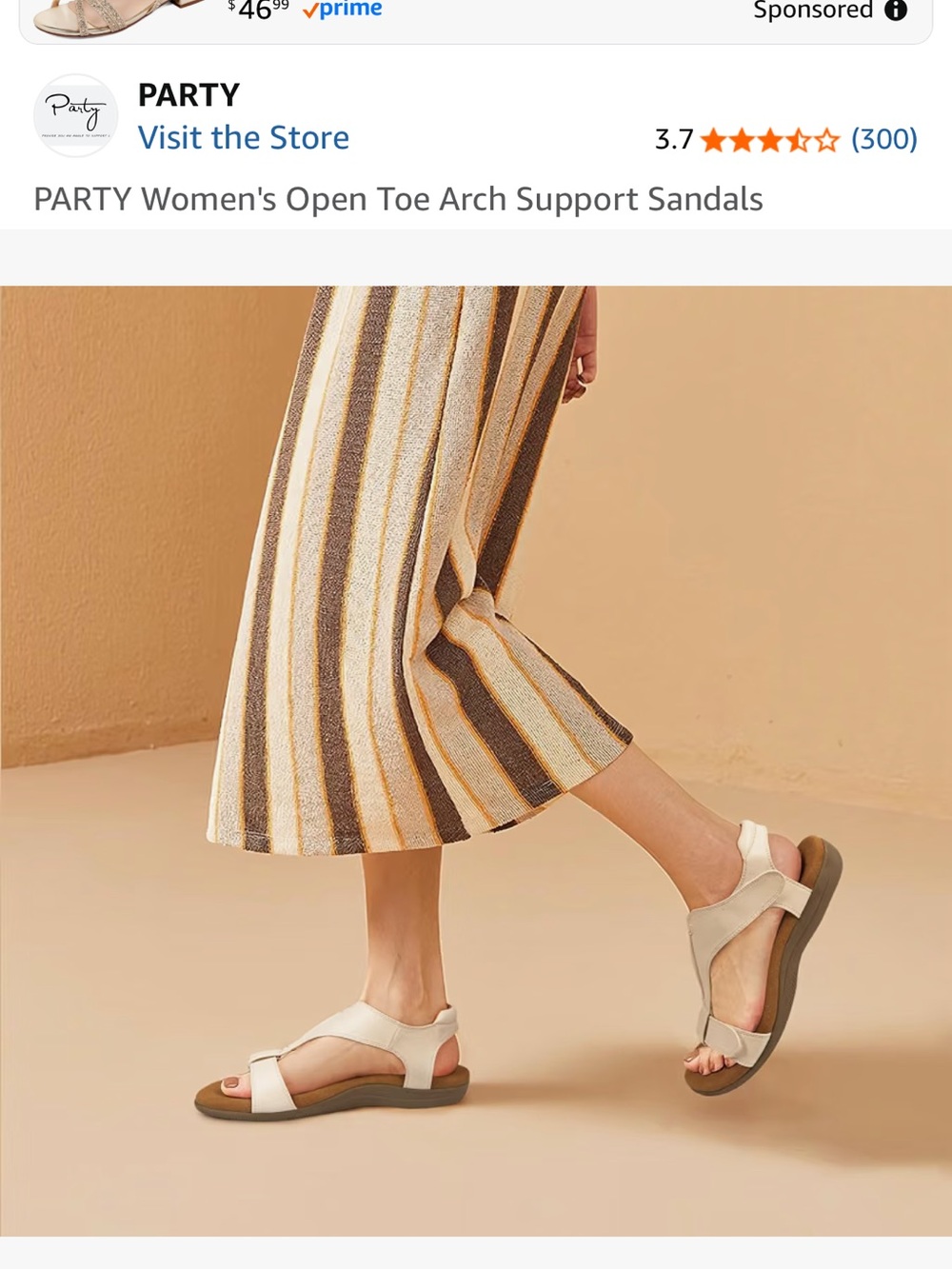 Women's Open Toe Arch Support Sandals in Light Beige